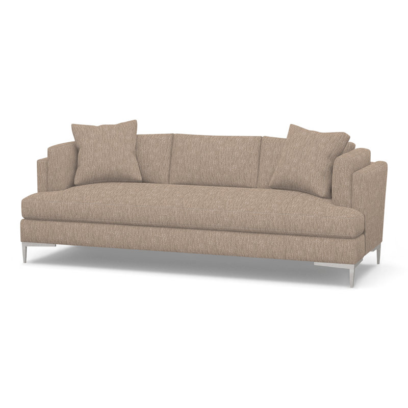 Aiden Upholstered 90.5'' Sofa, Polished Stainless, Perigold Improve Dune