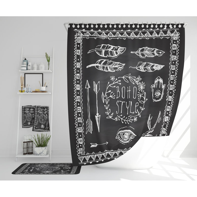 Nezira Polyester Shower Curtain Set