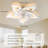 Izzabella 24.6" 7 - Blade LED Dimmable Flush Mount Ceiling Fan with Light and Remote-3675357