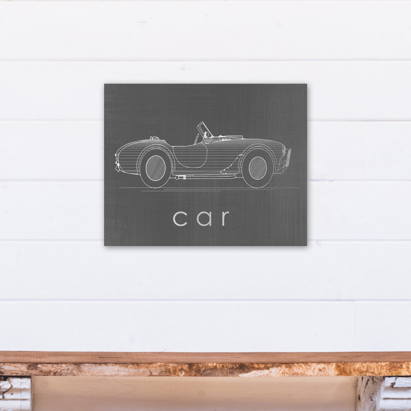 Art sur toile croquis de voiture Flara, Gris, H 16 po x l 20 po x P 1,25 po