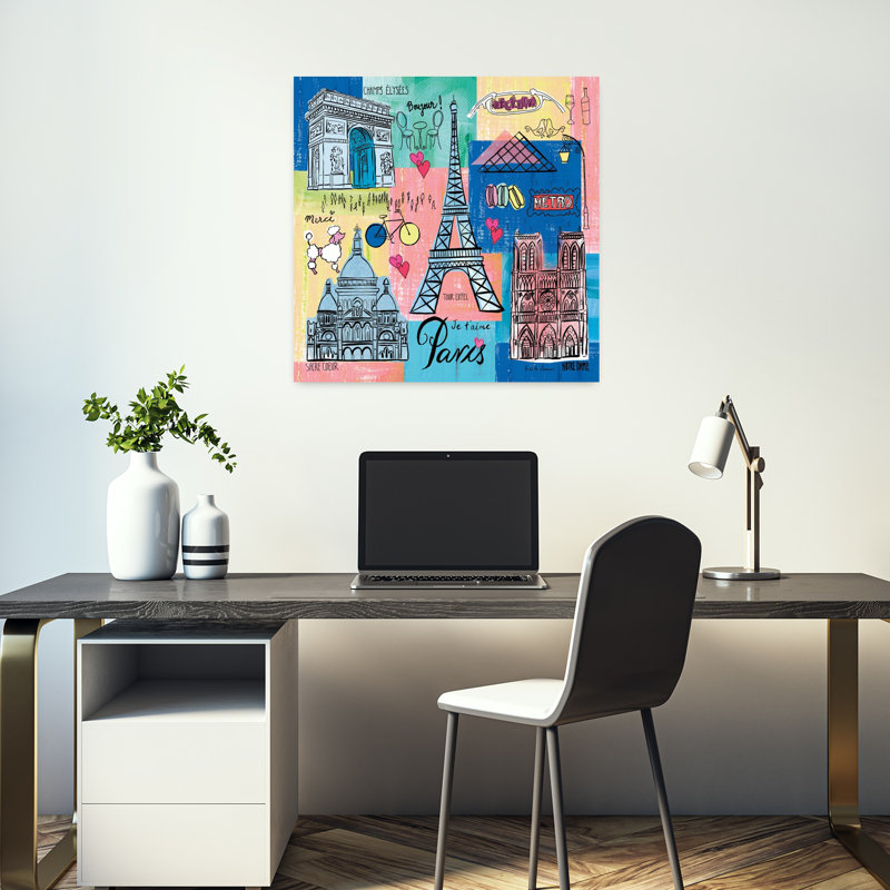 Voyage contemporain contemporain avec architecture Tour Eiffel, H 18 po x l 18 po