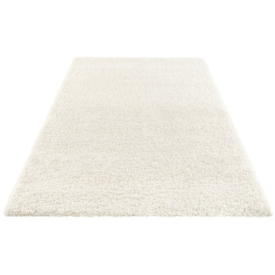 Talence Shaggy White Rug