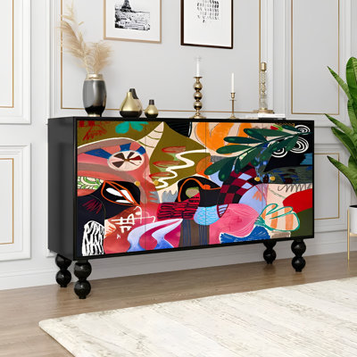 Buffet de rangement peint de style français