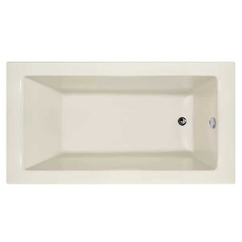 Sydney 66'' L Soaking Bathtub, Biscuit, Right, Matte Black