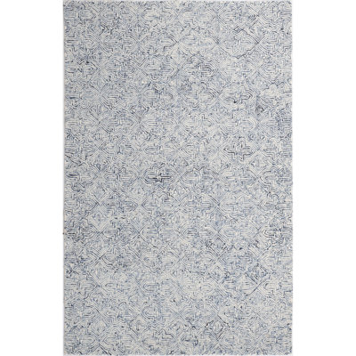 Barranco Hand Tufted Wool Blue/White Area Rug