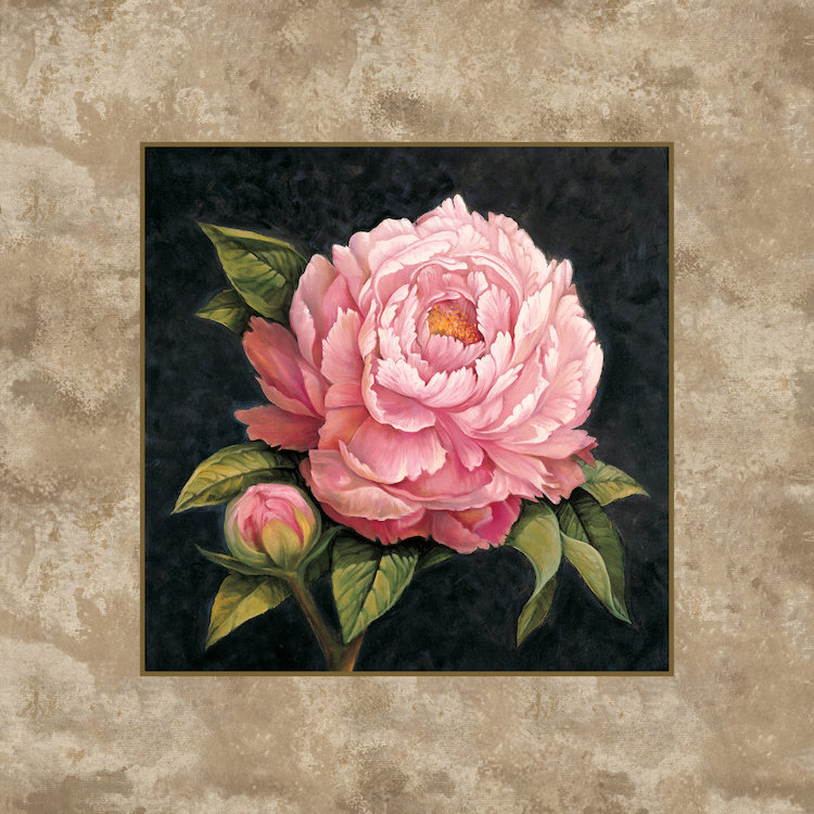 « pivoine », reproduction d’art sur toile, H 48 po x l 48 po x P 1,5 po