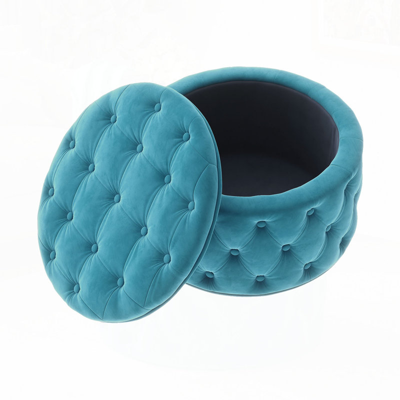 Repose-pieds 29,5 po, Velours bleu