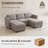 Alyciana U-Shaped Upholstered Sectional Couch Apartment Modular Sofa with Storage Ottoman-1228096509