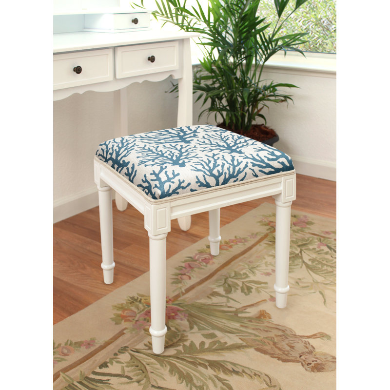 Tabouret de coiffeuse Abelardo, Bleu marine