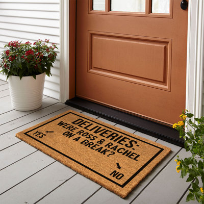 Funny Coir Doormat Were Ross And Rachel On A Break Front Door Entryway Outdoor Mat 23.7 X 15.7 Inch