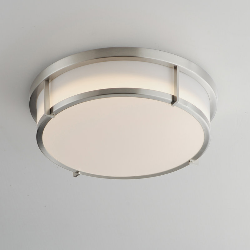 Aura Flush Mount, Satin Nickel, 13"