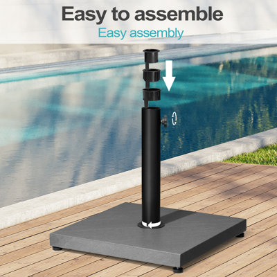 Agosto 40 Lb. Concrete Free Standing Umbrella Base, Gray