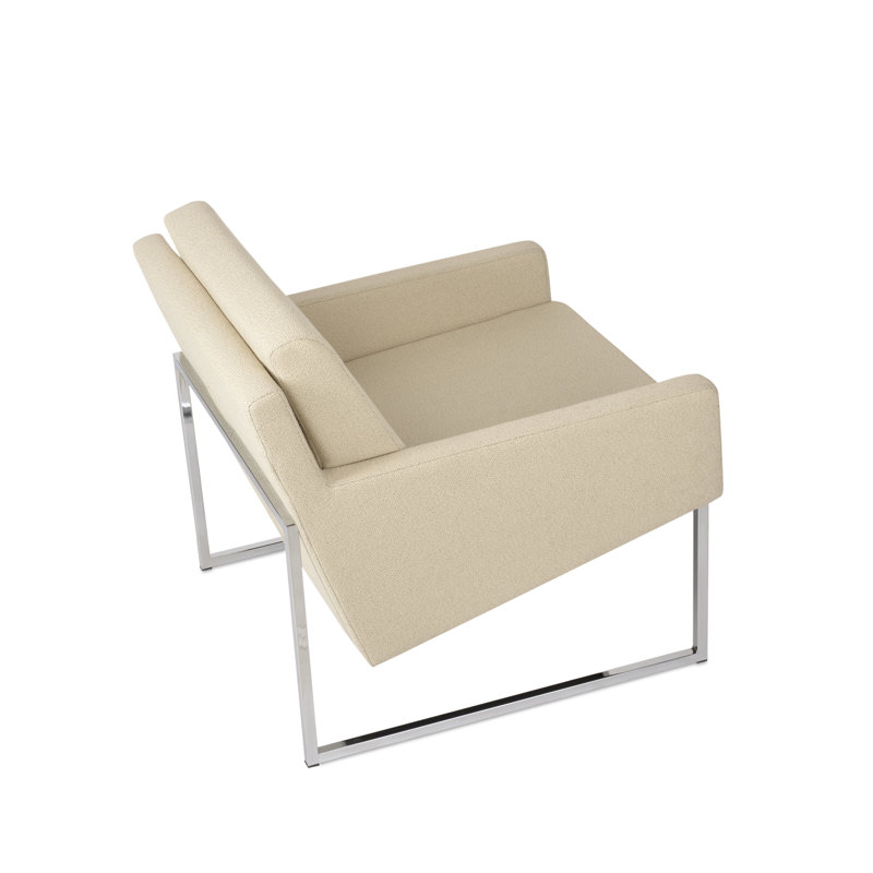 Fauteuil Nova en métal et laine, Marron foncé