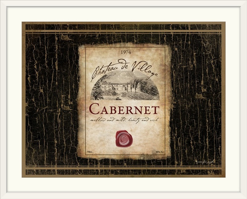 « wine-cabernet » par jennifer pugh, impression rétro, H 27 po x l 36 po x P 1,5 po, Toile