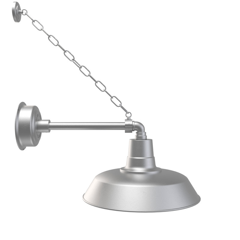Haleigh LED Wall Light, 10" H x 16" W x 25" D, Galvanized Silver