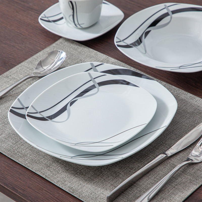 Deno 30-Piece Porcelain Dinnerware Set, Service For 6