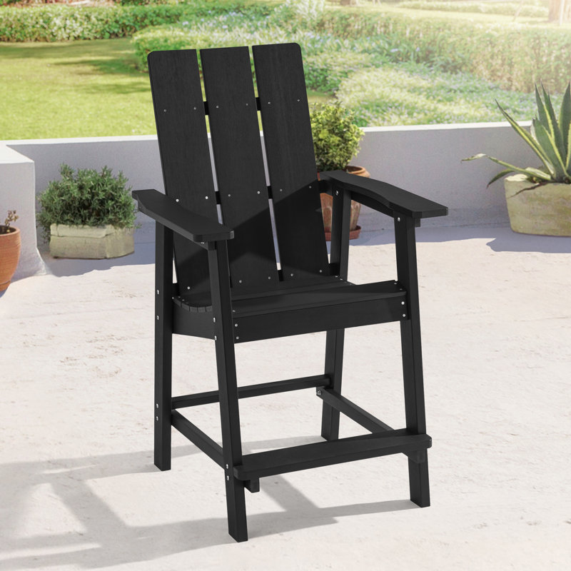 Chaise de jardin Tirie Adirondack, Noir