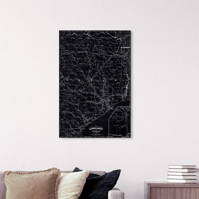 « texas map 1874 », impression sur toile