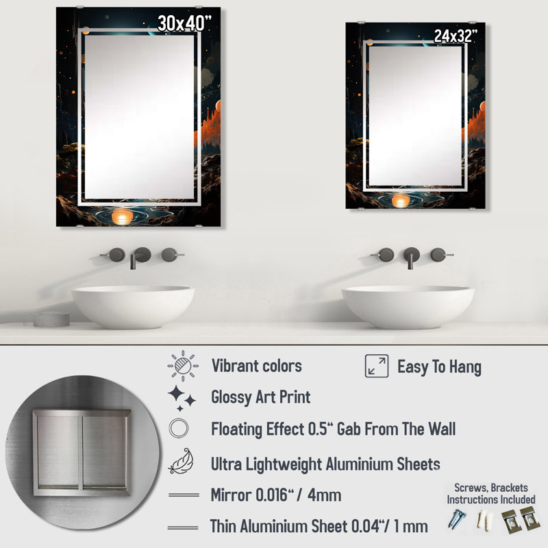 Miroir mural surgelé surgenateur - MIR139157, 40 po x 30 po