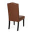 2 chaises de salle à manger Kd, cuir de polyuréthane brun appliqué, capitonnage à boutons, coutures en losange élaborées, pieds fuselés attrayants