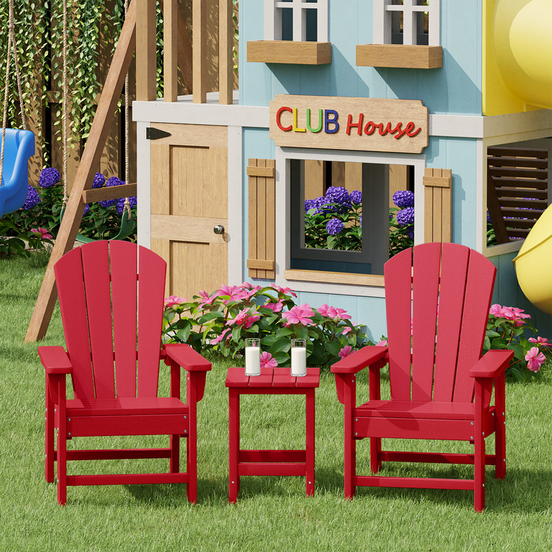 Ensemble de 3 chaises pour enfants Vinnie, Rouge