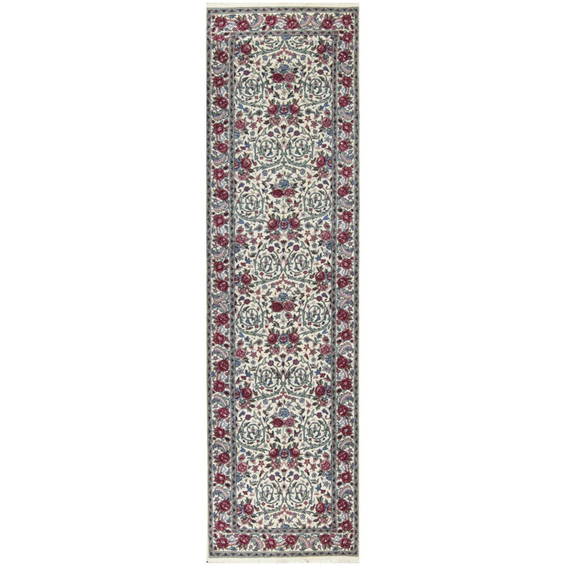Chemin de table ivoire noué à la main de haute qualité, Tapis de couloir 2 pi 6 po x 9 pi