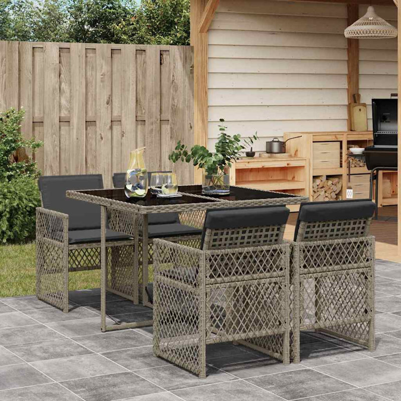 Patio Dining Set with, Grey, Grey
