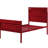 Contemporary Red Twin Metal Bed With Sleek Panels And Bedroom Style Stylish Platform Construction Recessed Details-17341250