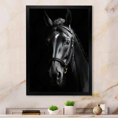 Latifat Black And White Horse Elegance - Horse Canvas Art