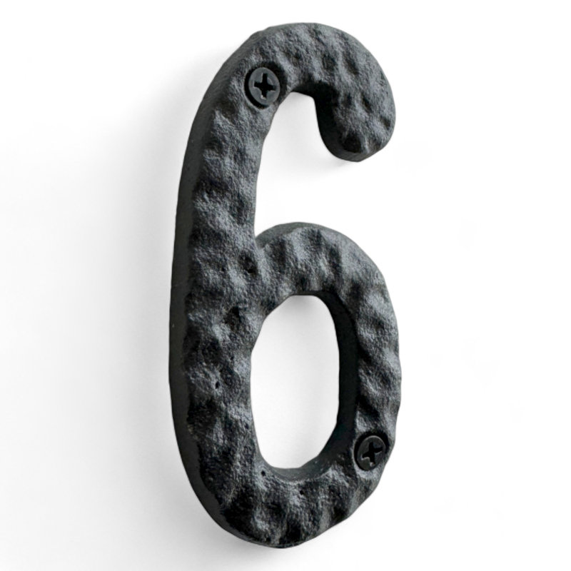 Numéro de maison à fixation en surface en métal 4 po H, 6
