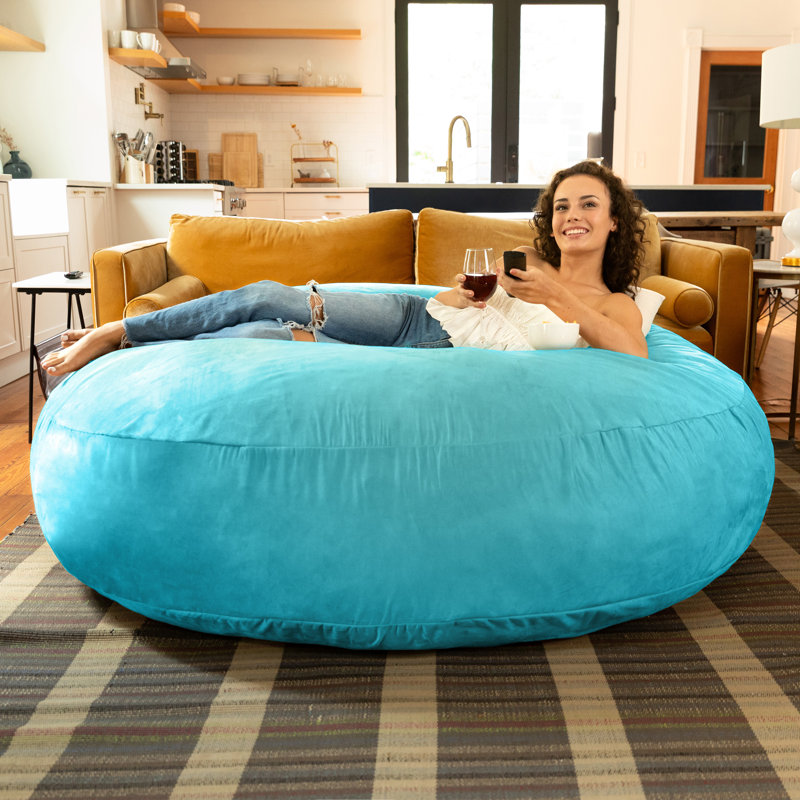 Jaxx 6 Foot Cocoon - 2-in-1 Convertible Bean Bag Bed & Large Bean Bag Chair for Adults , Microsuede Teal
