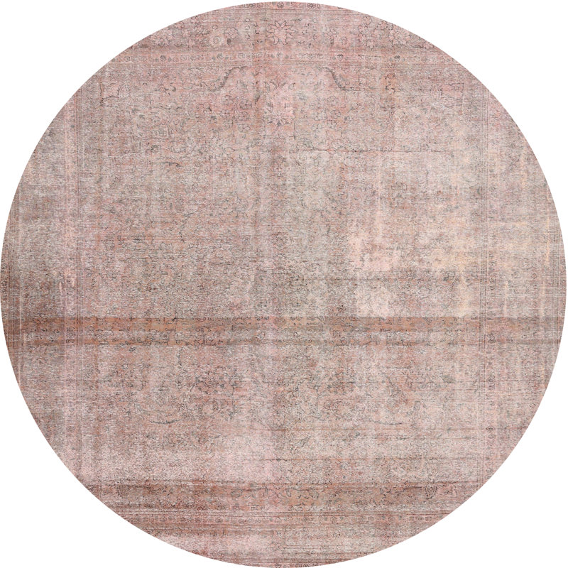 Tapis rouge contemporain, Rond 5 pi