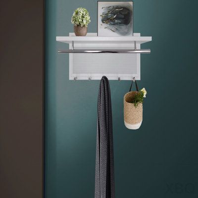 Metal Powder Coating Hook Wall Mounted With Shelf