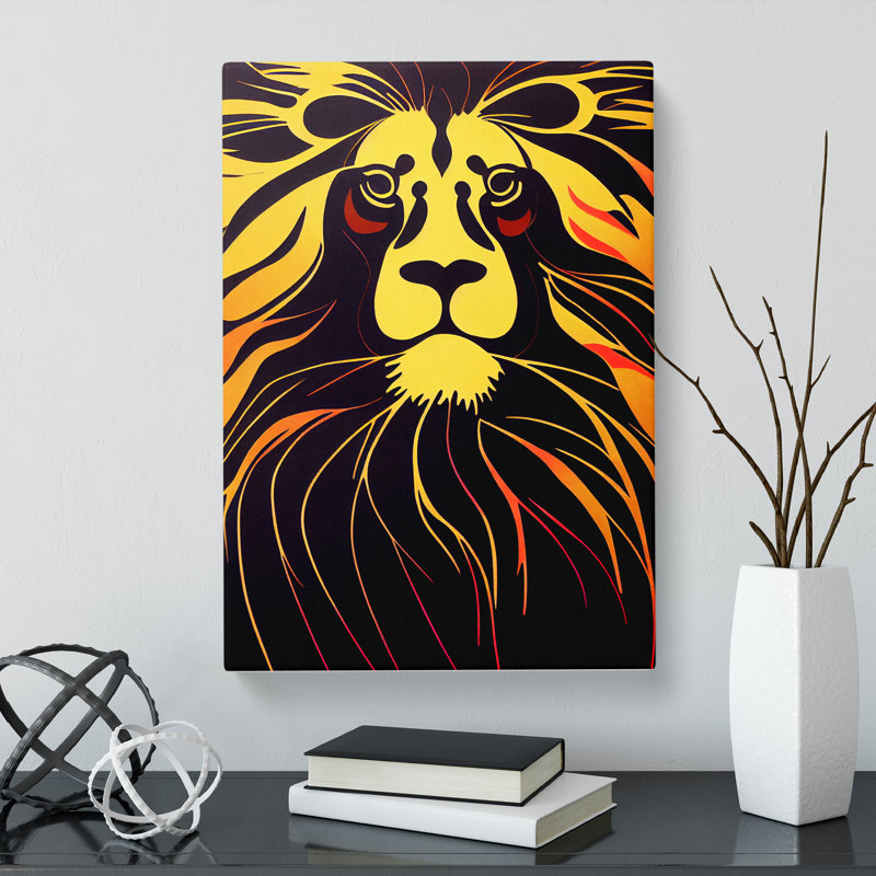 Lion Avant Garde - Wrapped Canvas, 50cm H x 35cm W x 3cm D