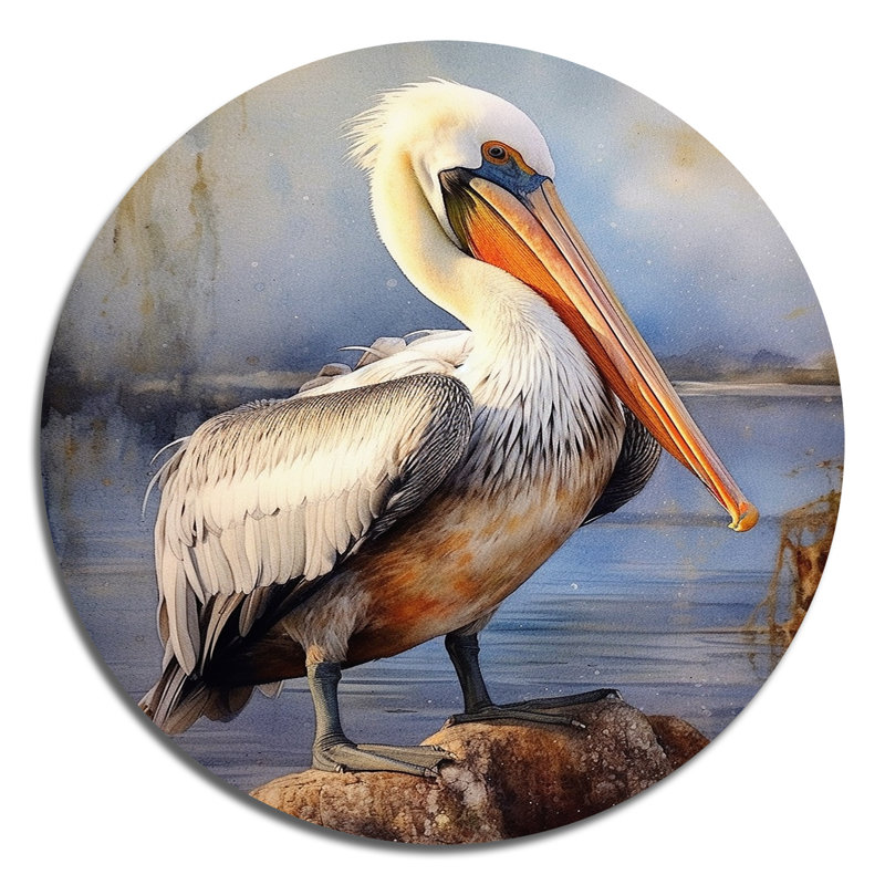 «Majestic Pelican III», reproduction d'art sur métal, H 16 po x l 16 po x P 1 po