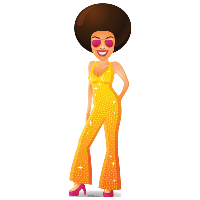 72'' Yellow Disco Dancer Cardboard Standup
