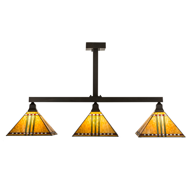 Finkel 3 - Light Pendant, 26" H x 48" W x 13" D, Craftsman Brown