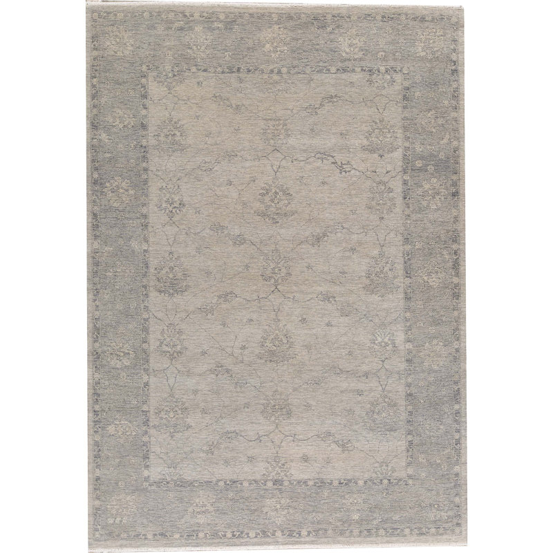 Tapis gris de haute qualité noué à la main