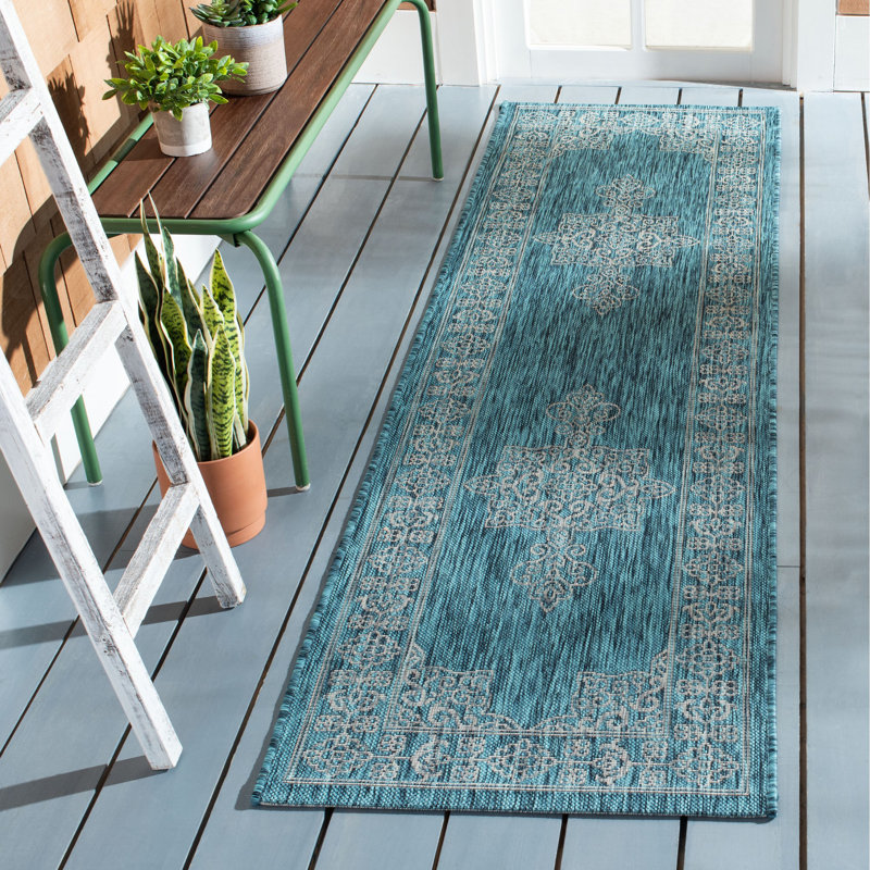 Amedee Performance Oriental Indoor/Outdoor Area Rug, Runner 2'3" x 8'