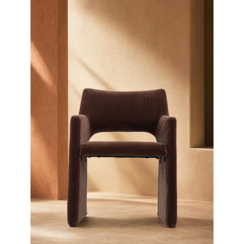 Chaise de salle à manger rembourrée 31 po, Brown, Brown, Brown