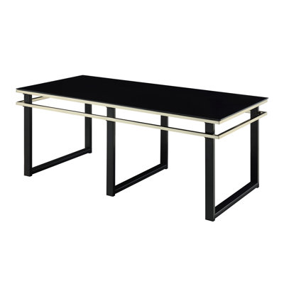 3pc Occasional Tables: Black Tempered Glass Top Coffee Table And End Tables With Metal Legs For Modern Living 2 : Style Tops Framework Charming Room