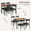 Ensemble de salle à manger industriel 4 pièces avec chaises rembourrées, table peu encombrante pour cuisine ou appartement