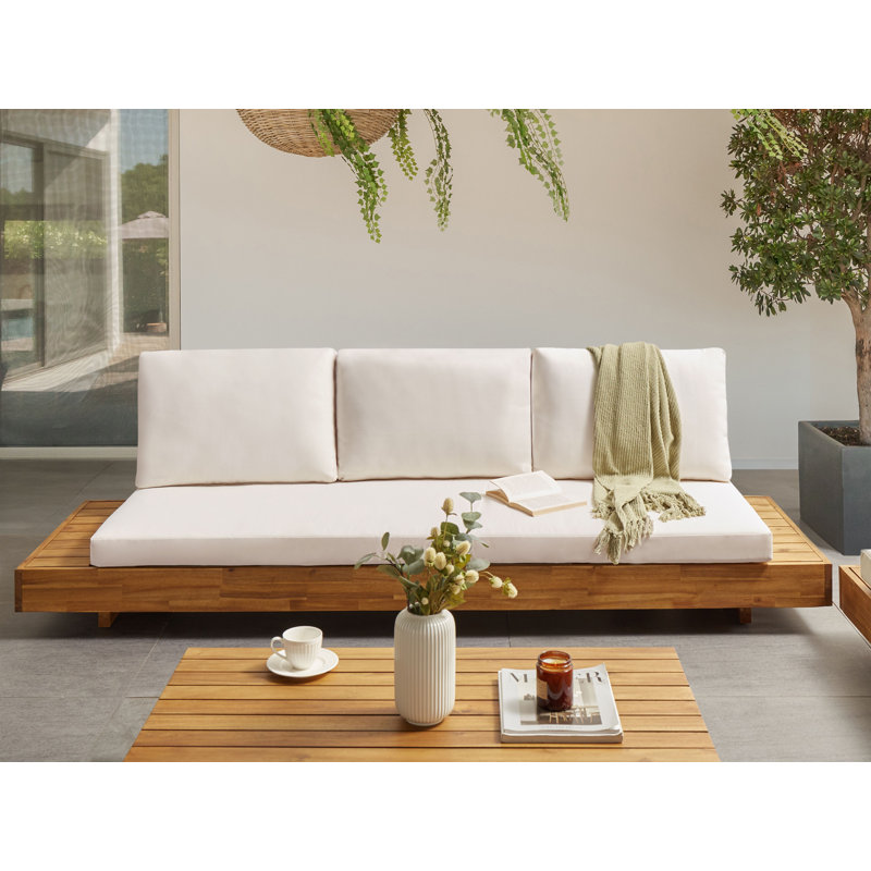 MARETTIMO 230 cm W Solid Wood Patio Sofa with Cushions