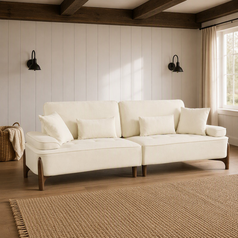Comfortable Deep Seated Sofa with Soft Pillow, Ideal for Various Spaces