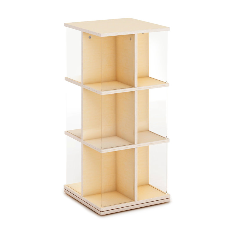 EdQ Essentials Rotating Book Display 3 Tier, Natural