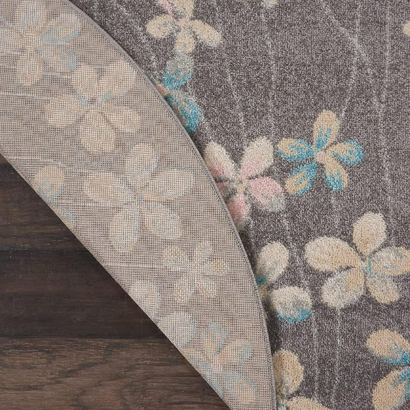 Zaizi Floral Indoor Rug, Round 5'3"