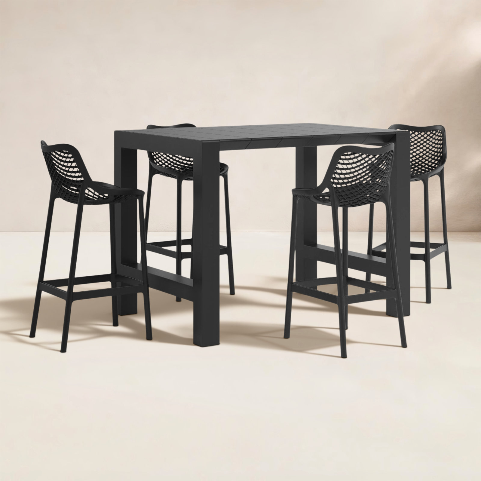 Farrah 39" Patio Dining Set, Black