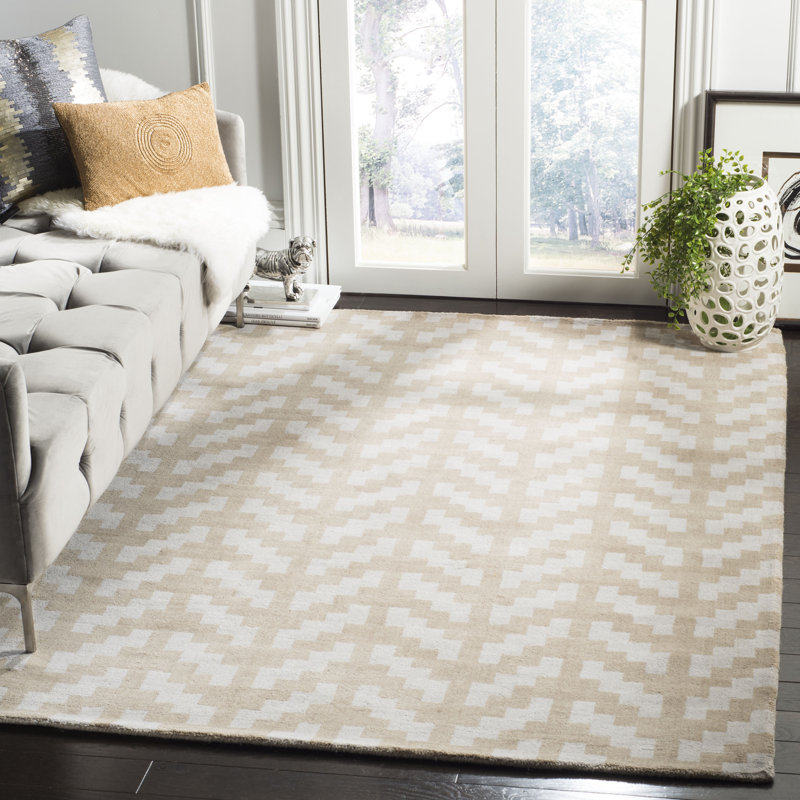 Sanyla Hand Tufted Wool Geometric Rug, Rectangle 4' x 6'