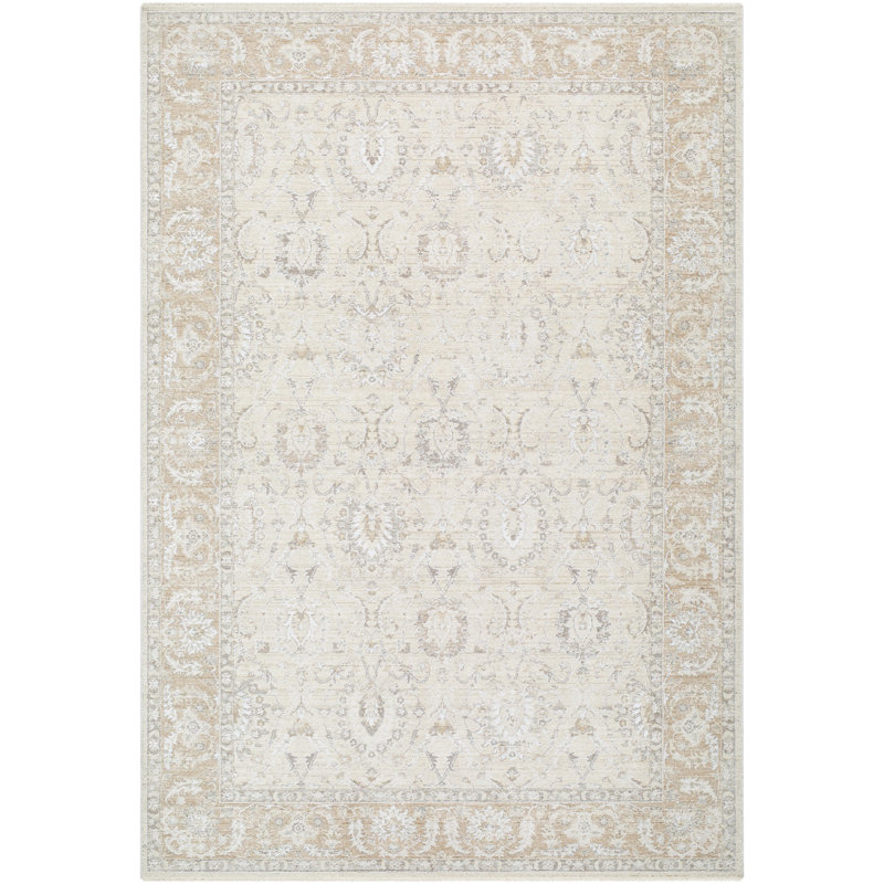 Landwehr Machine Woven Area Rug, Rectangle 12' x 15', Ivory/Brown