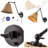 Zavala Plug-In&Hardwired Black Metal+Nature Rattan Shade Dimmable Swing Arm Sconce
